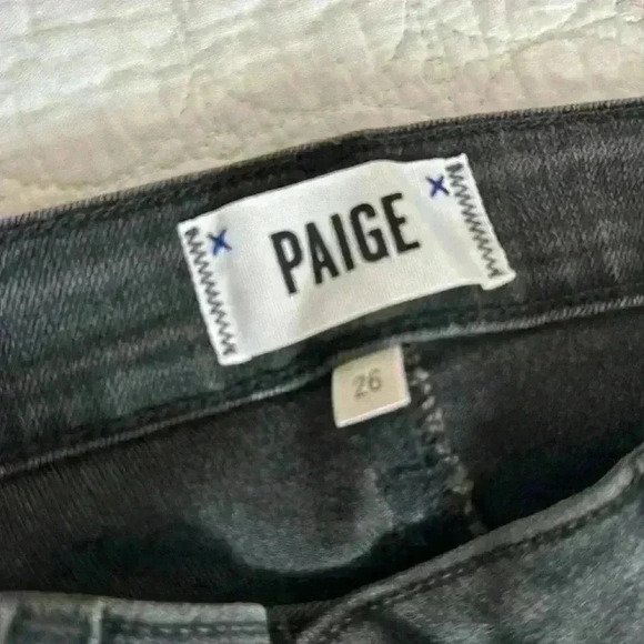 Paige Stone Washed Skinny Black Jeans 26 - Picture 2 of 14